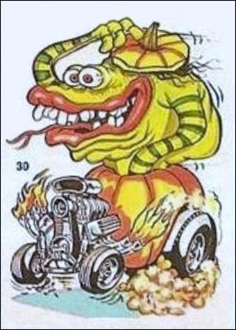 Odd Rod Allstars (Base Set) card 30 No Title (pumpkin car)