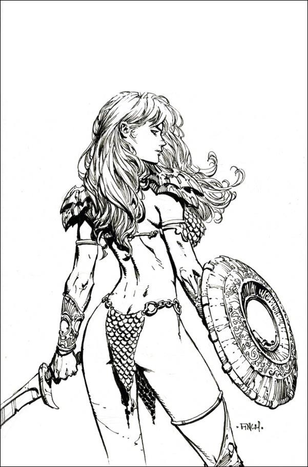 Unbreakable Red Sonja issue 3-H David Finch 1:15 B&W Virgin Cover