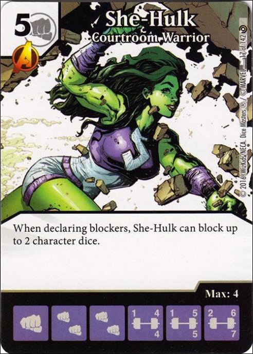 Marvel Dice Masters Civil War card 17 She-Hulk: Courtroom Warrior