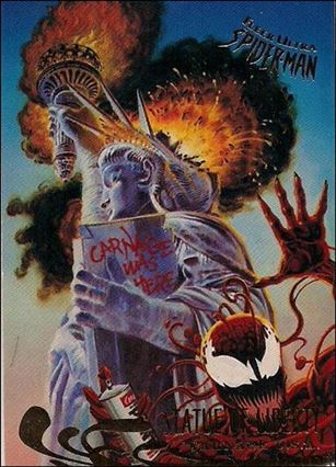 Fleer Ultra Spider-Man (Base Set) card 135 Statue of Liberty