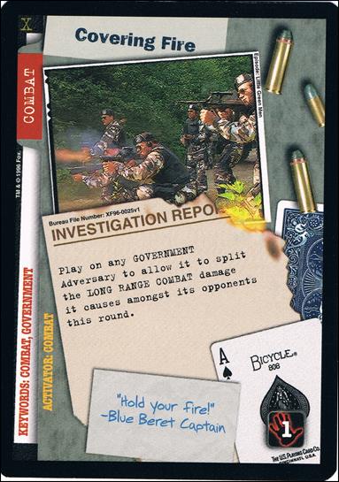 X-Files: Premiere Edition (Base Set) card XF96-0025v1 Covering Fire