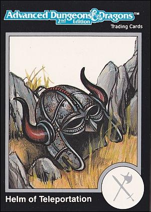 TSR 1991 Trading Cards Premier Edition Factory Set (Base Set) card 87 AD&D - Helm of Teleportation