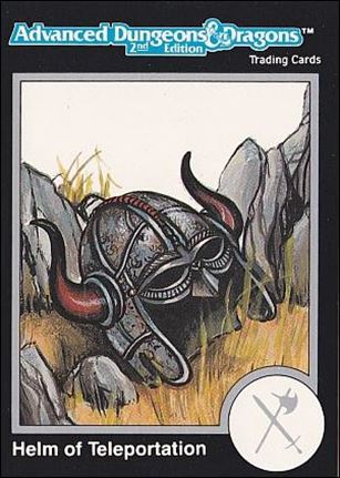 TSR 1991 Trading Cards Premier Edition Factory Set (Base Set) card 87 AD&D - Helm of Teleportation