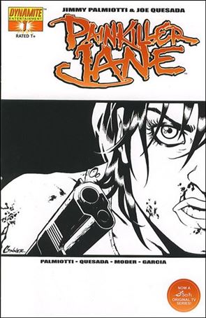 Painkiller Jane (2007) issue 1-F Amanda Conner Black and White Cover