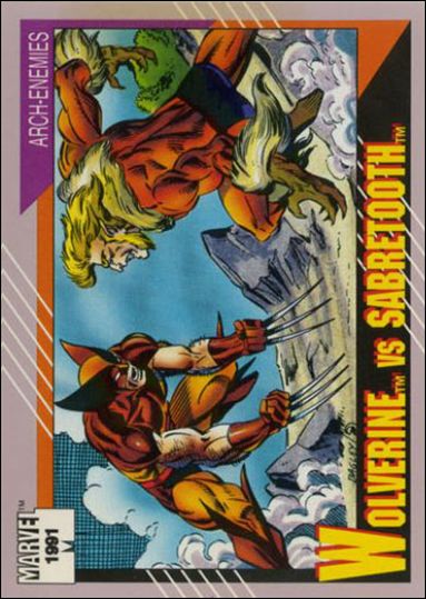 Marvel Universe: Series 2 (Base Set) card 93 Wolverine vs Sabretooth