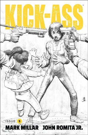 Kick-Ass (2018) issue 5-B John Romita Jr. Black & White Cover
