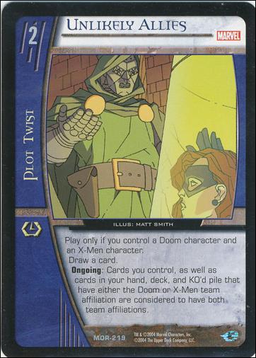 Marvel Origins: VS System (Base Set) card MOR-219-B Unlikely Allies