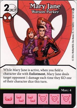 Marvel Dice Masters Civil War card 86 Mary Jane: Watson-Parker