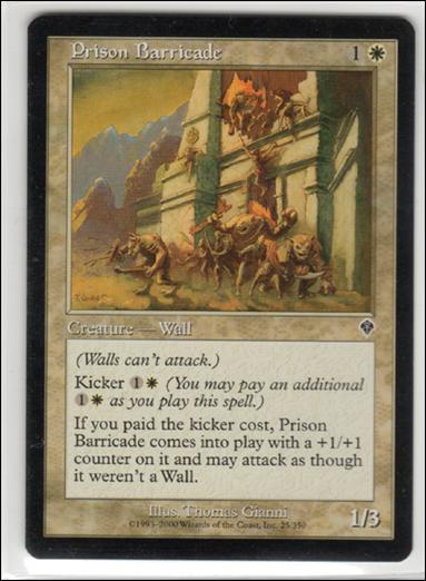 Magic the Gathering: Invasion (Base Set) card 25 Prison Barricade