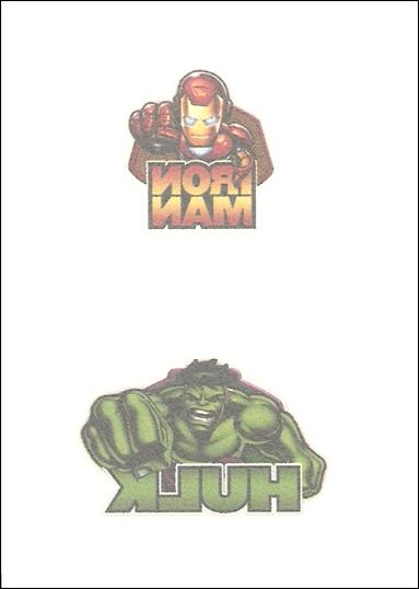 Marvel Super Hero Squad (Temporary Tattoo Subset) card 5 Iron Man / Hulk