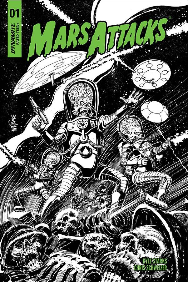Mars Attacks (2018) issue 1-G Tom Mandrake 1:10 Black & White Cover
