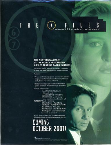 X-Files: Seasons 6 & 7 card 7 Dealer Sell Sheet