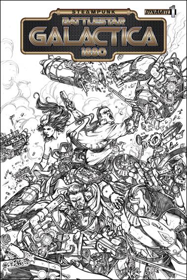 Steampunk Battlestar Galactica: 1880 issue 1-C Sergio Fernandez Davila 1:20 Black & White Cover