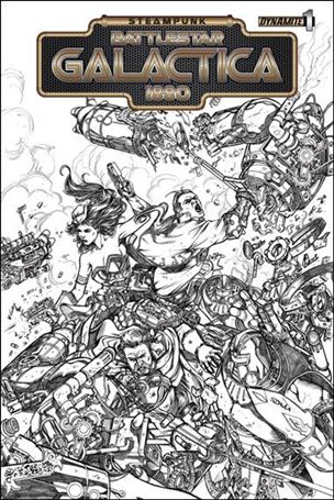 Steampunk Battlestar Galactica: 1880 issue 1-C Sergio Fernandez Davila 1:20 Black & White Cover