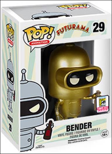 POP! Animation figure 29-B Bender (Gold) San Diego Comic Con 2015 Exclusive