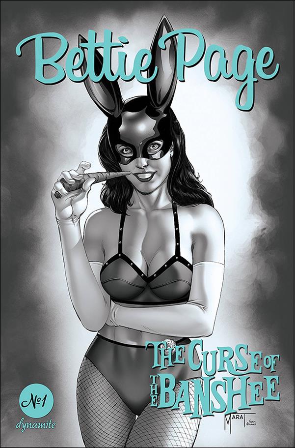 Bettie Page: The Curse of the Banshee issue 1-R Marat Mychaels 1:30 Black & White Cover