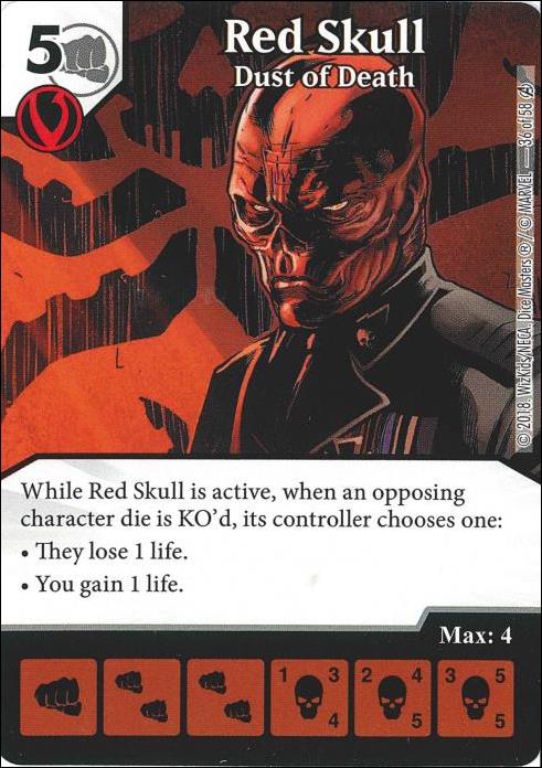 Marvel Dice Masters Avengers Infinity Campaign Box  card 36 Red Skull: Dust of Death