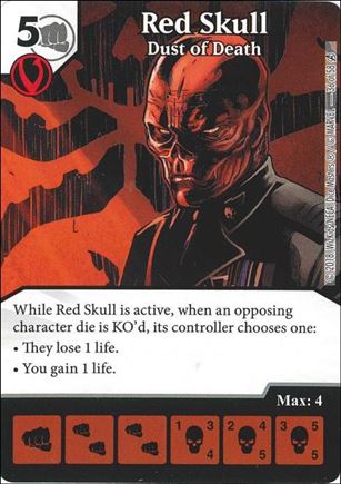 Marvel Dice Masters Avengers Infinity Campaign Box  card 36 Red Skull: Dust of Death