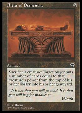 Magic the Gathering: Tempest (Base Set) card 276 Altar of Dementia
