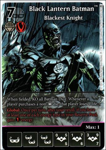 DC Comics Dice Masters War of Light card 140-B Black Lantern Batman: Blackest Knight (Full Art)