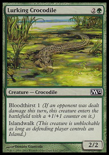 Magic the Gathering: 2012 Core Set (Base Set) card 184 Lurking Crocodile