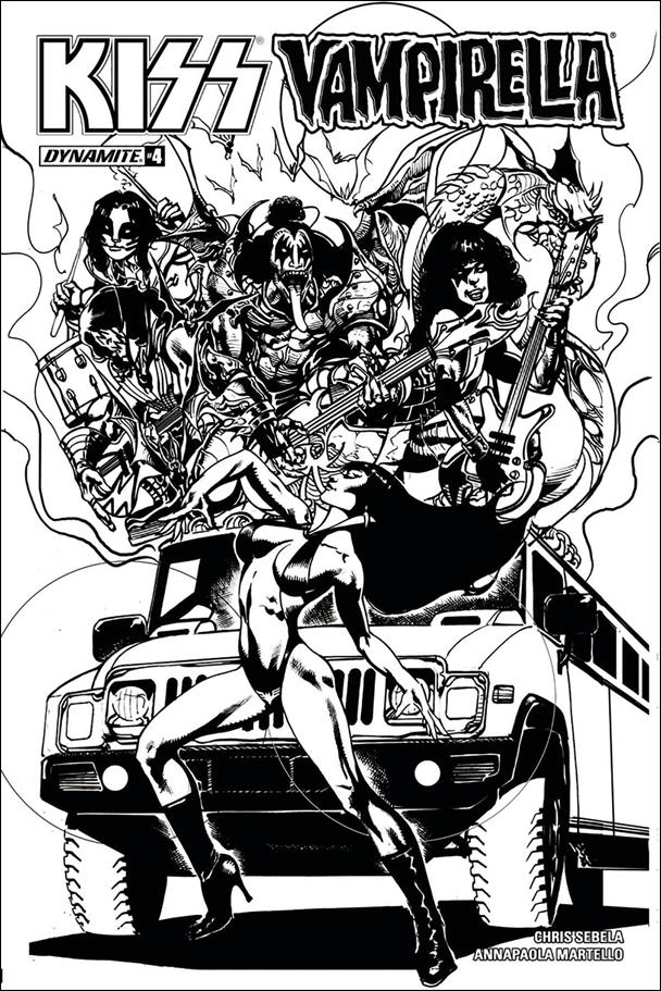 KISS / Vampirella issue 4-G Roberto Castro 1:25 Black and White Cover