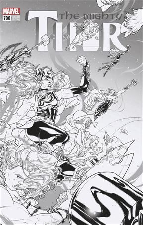 Mighty Thor (2016) issue 700-I Russell Dauterman 1:100 B&W Wraparound Cover
