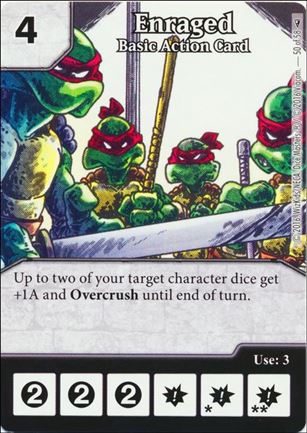 Dice Masters Teenage Mutant Ninja Turtles  card 50 Enraged -Basic Action Card 