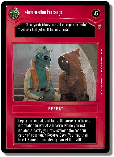 Star Wars: Jabba's Palace Limited (Base Set) card 54 Information Exchange