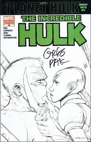Incredible Hulk (2000)  issue 98-C DF Sketch Cover (Signed by Greg Pak) 1/29
