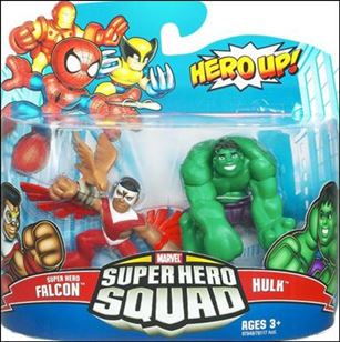 Marvel Super Hero Squad figure 75 Falcon with Redwing and Hulk