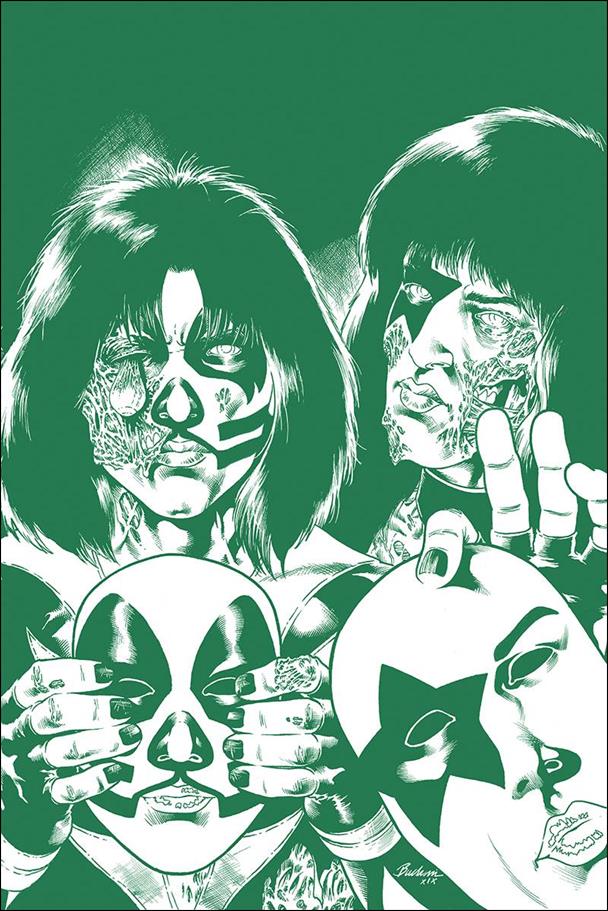 Kiss Zombies issue 5-K Rodney Buchemi 1:21 Green Tint Virgin Cover