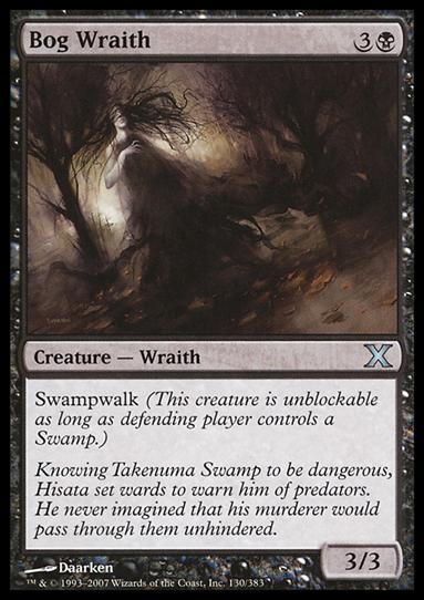 Magic the Gathering: 10th Edition (Base Set) card 130 Bog Wraith