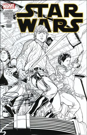 Star Wars (2015) issue 1-XV DF Quesada B&W Cover (Signed by Cassady) 1/30