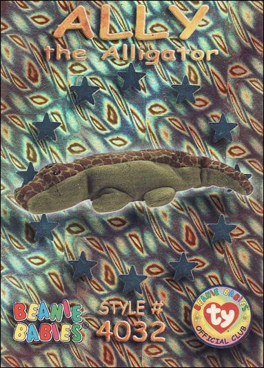 Beanie Babies Series 3 (Wild Subset) card 46 Ally the Alligator Teal Stars