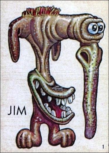 Ugly Stickers (1965) (Base Set) card 1-C Jim