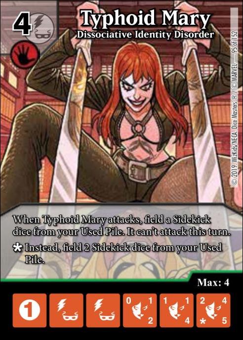 Marvel Dice Masters  Avengers Infinity Gauntlet card 95 Typhoid Mary: Dissociative Identity  Disorder