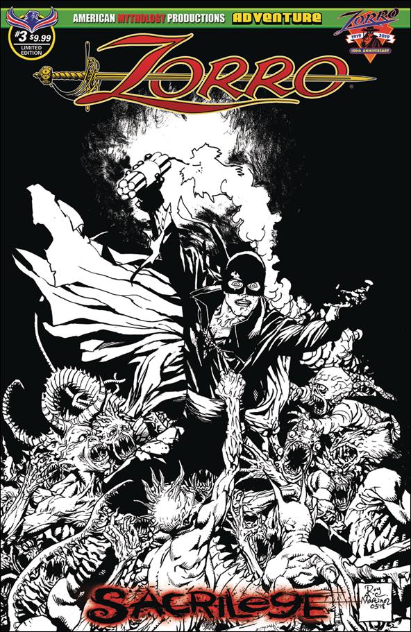 Zorro: Sacrilege issue 3-C Roy Allen Martinez Black & White Cover
