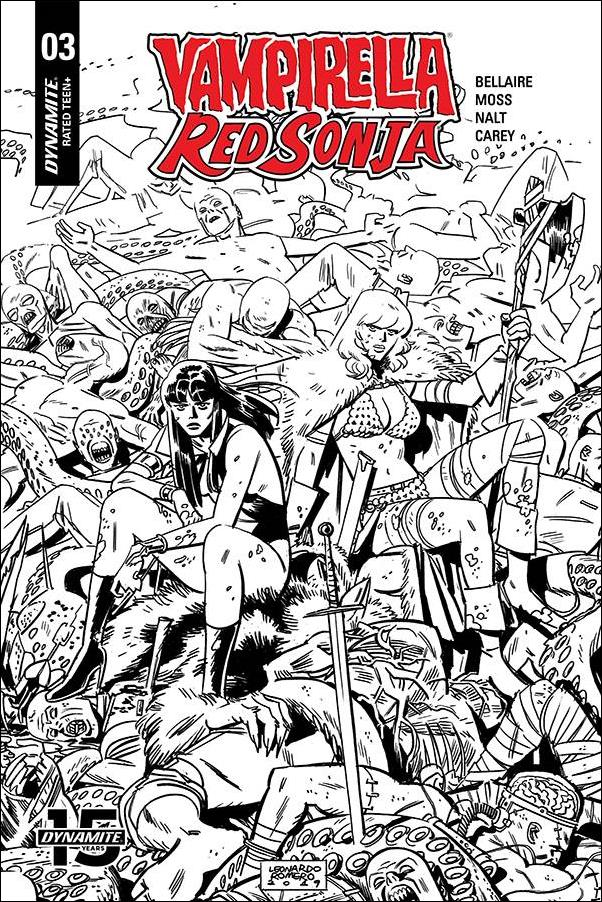 Vampirella / Red Sonja issue 3-O Leonardo Romero 1:40 Black And White Cover