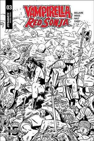 Vampirella / Red Sonja issue 3-O Leonardo Romero 1:40 Black And White Cover