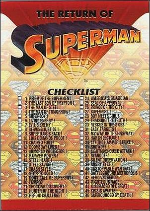 Return of Superman (Base Set) card 100 Checklist