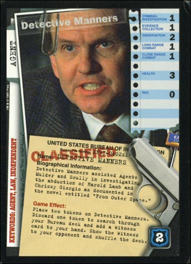 X-Files: 101361 (Base Set) card XF97-0402x1 Detective Manners