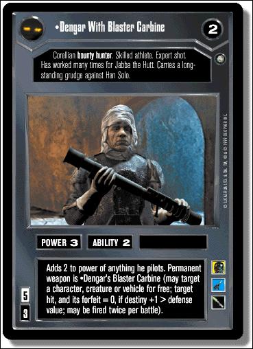 Star Wars: Enhanced Jabba's Palace (Base Set) card 2 Dengar With Blaster Carbine