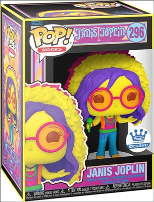 Pop! Rocks figure 296-B Janis Joplin (Blacklight) Funko Shop Exclusive