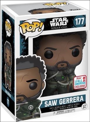 POP! Star Wars figure 177-B Saw Gerrera (w/ Hair) Fall Convention Exclusive