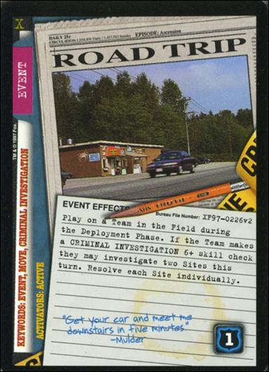 X-Files: The Truth Is Out There (Base Set) card XF97-0226v2 Road Trip