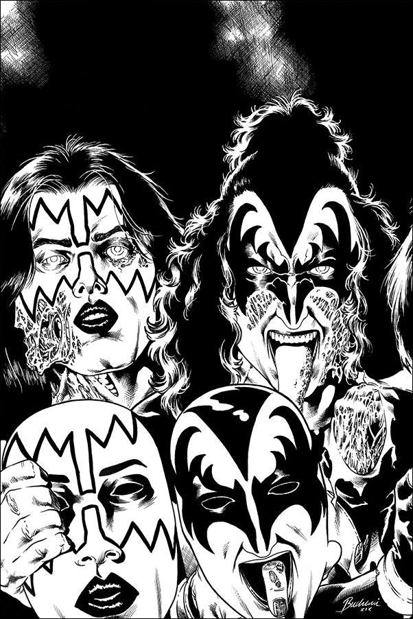 Kiss Zombies issue 4-I Rodney Buchemi 1:15 Black & Art Virgin Cover