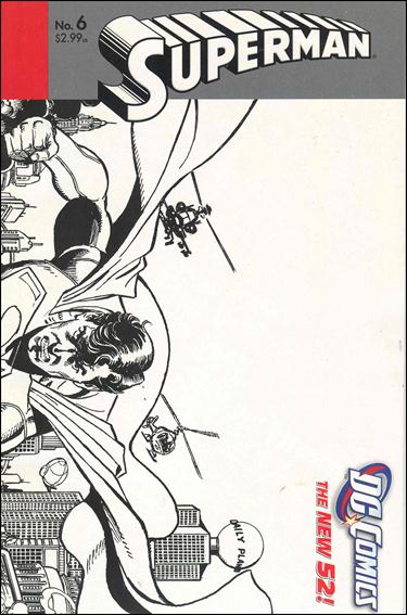 Superman (2011) issue 6-B George Perez 1:25 Black and White Wraparound Cover