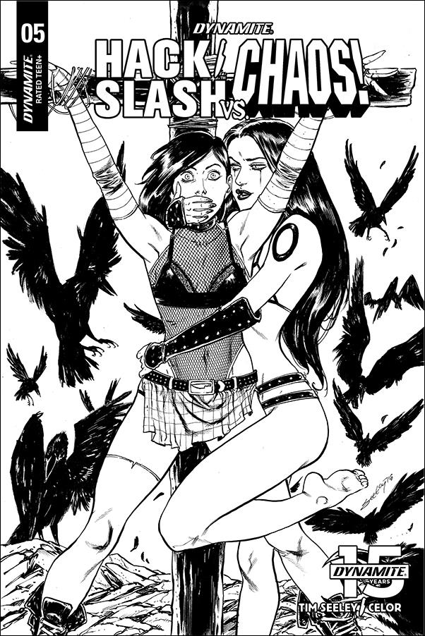 Hack/Slash vs Chaos issue 5-F Tim Seeley 1:25 Black & White Cover