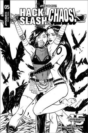 Hack/Slash vs Chaos issue 5-F Tim Seeley 1:25 Black & White Cover